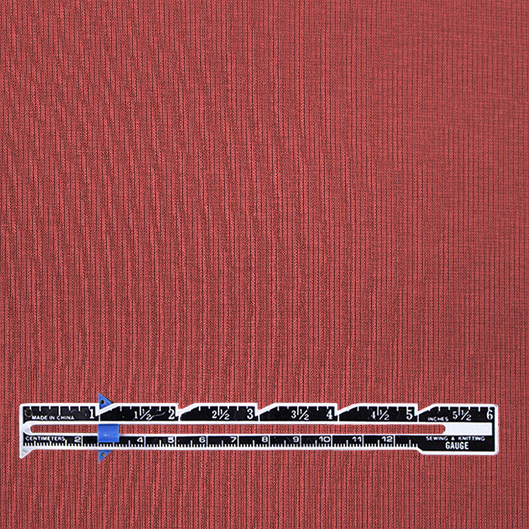 organic cotton rib knit - sienna .5 yds