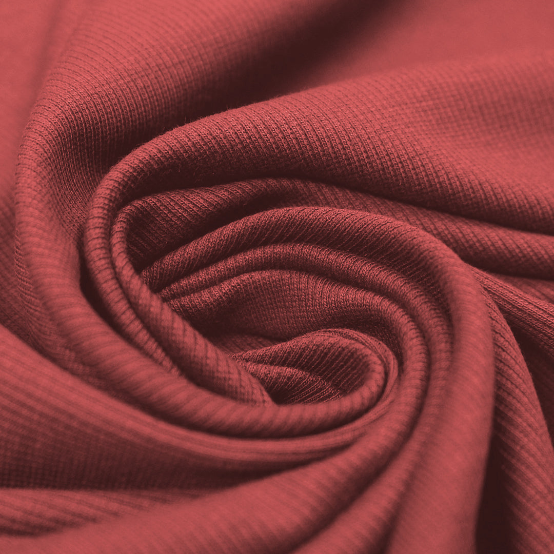 organic cotton rib knit - sienna .5 yds
