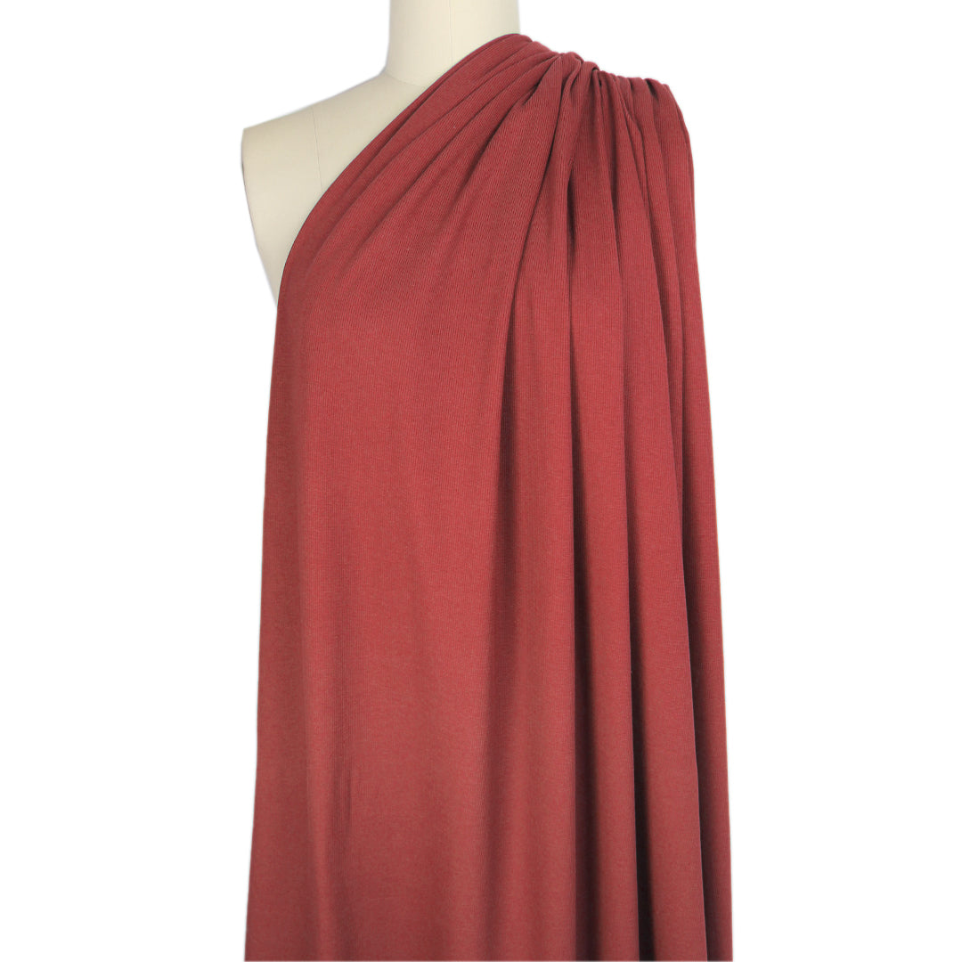 organic cotton rib knit - sienna .5 yds