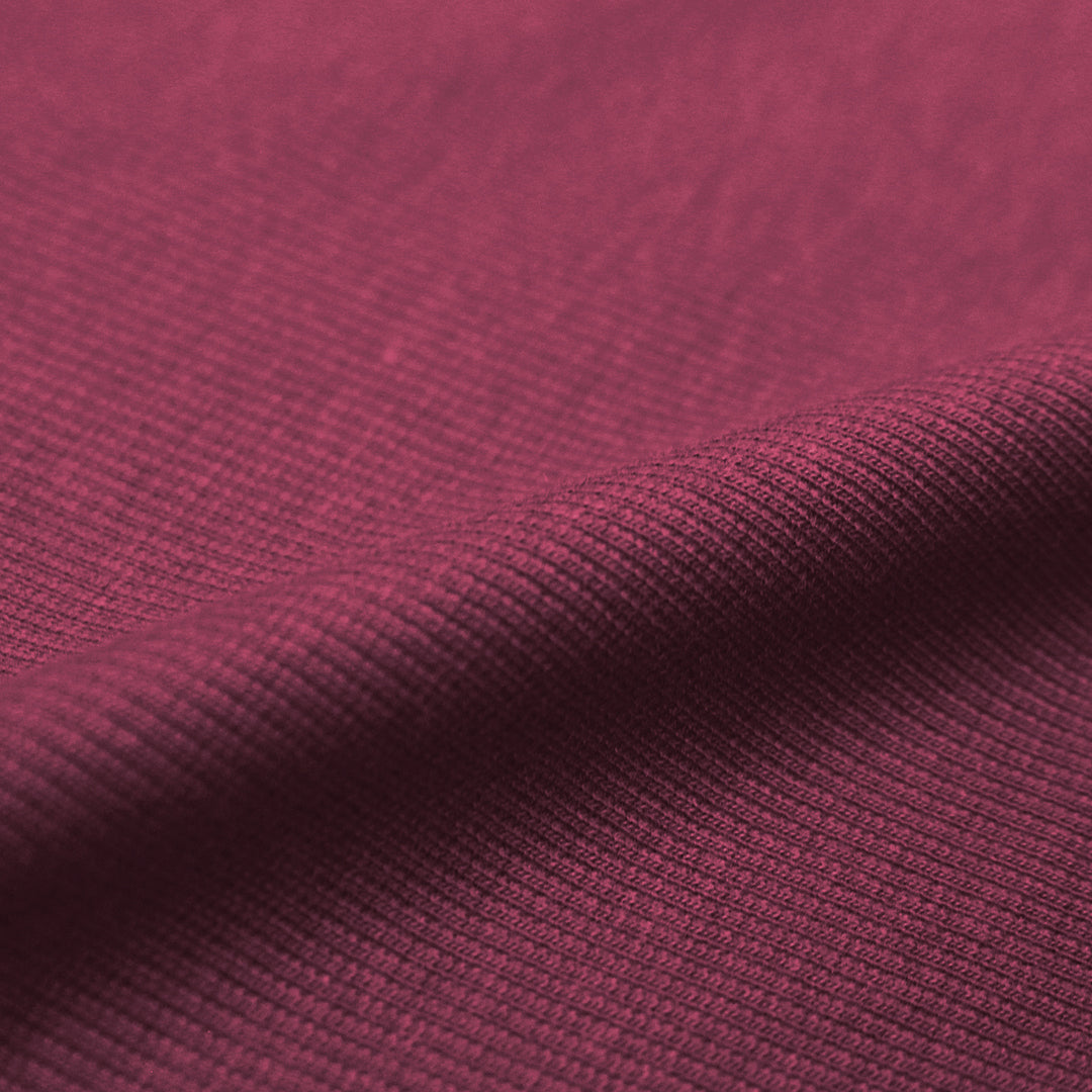 organic cotton rib knit - wine .5 yds