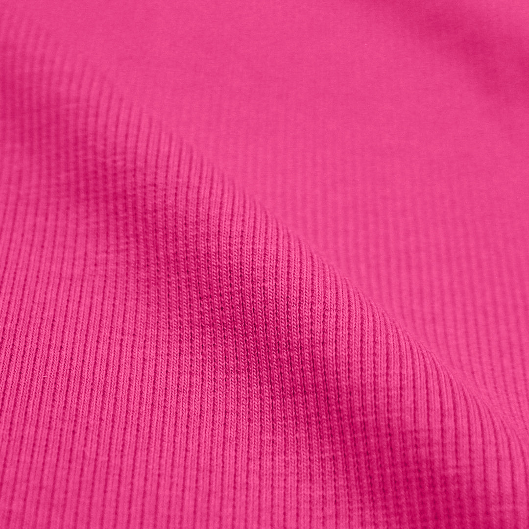 organic cotton rib knit - fuchsia 1.875 yds