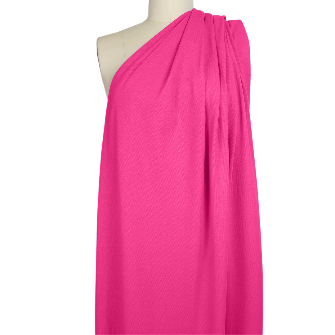 organic cotton rib knit - fuchsia 1.875 yds