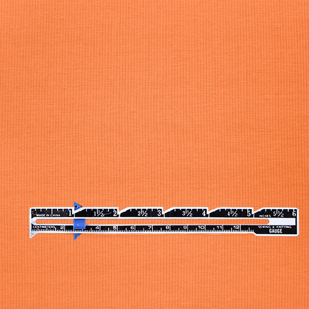 organic cotton rib knit - kumquat .66 yds