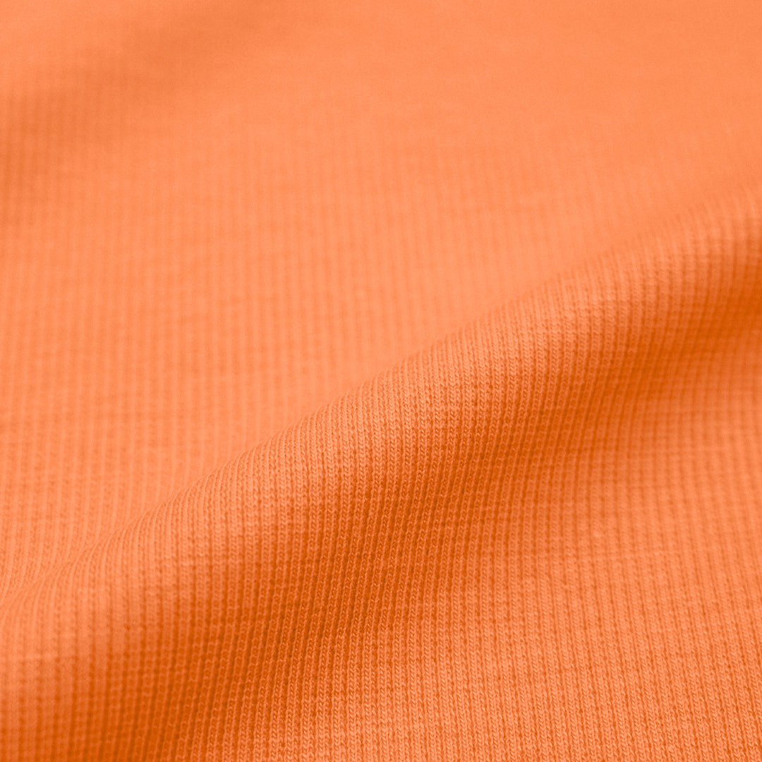 organic cotton rib knit - kumquat .66 yds