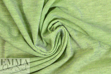 CA designer yarn dyed 1x1 rib stripe knit - neon lime/gray