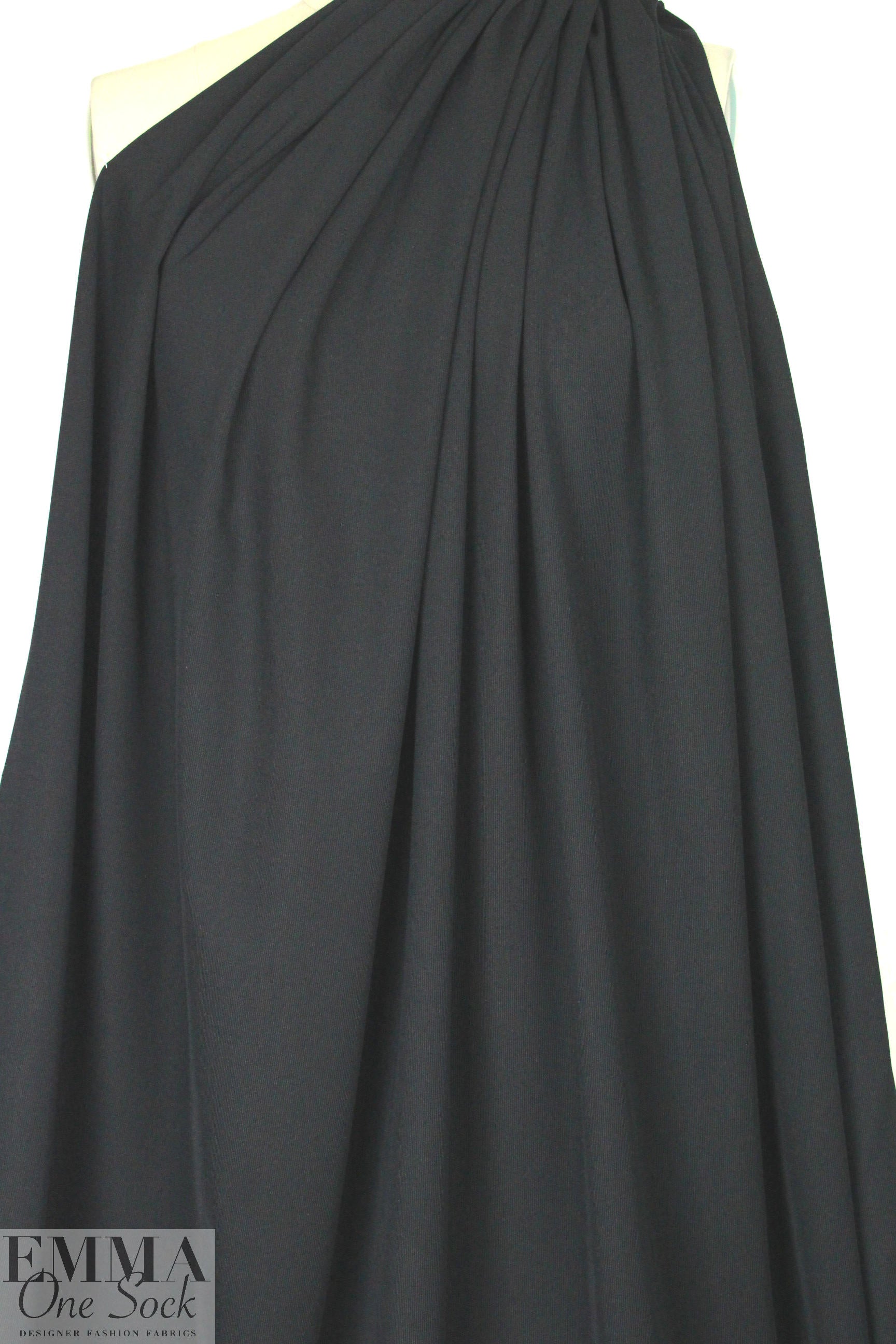 famous designer modal interlock rib knit - midnight 1.875 yd