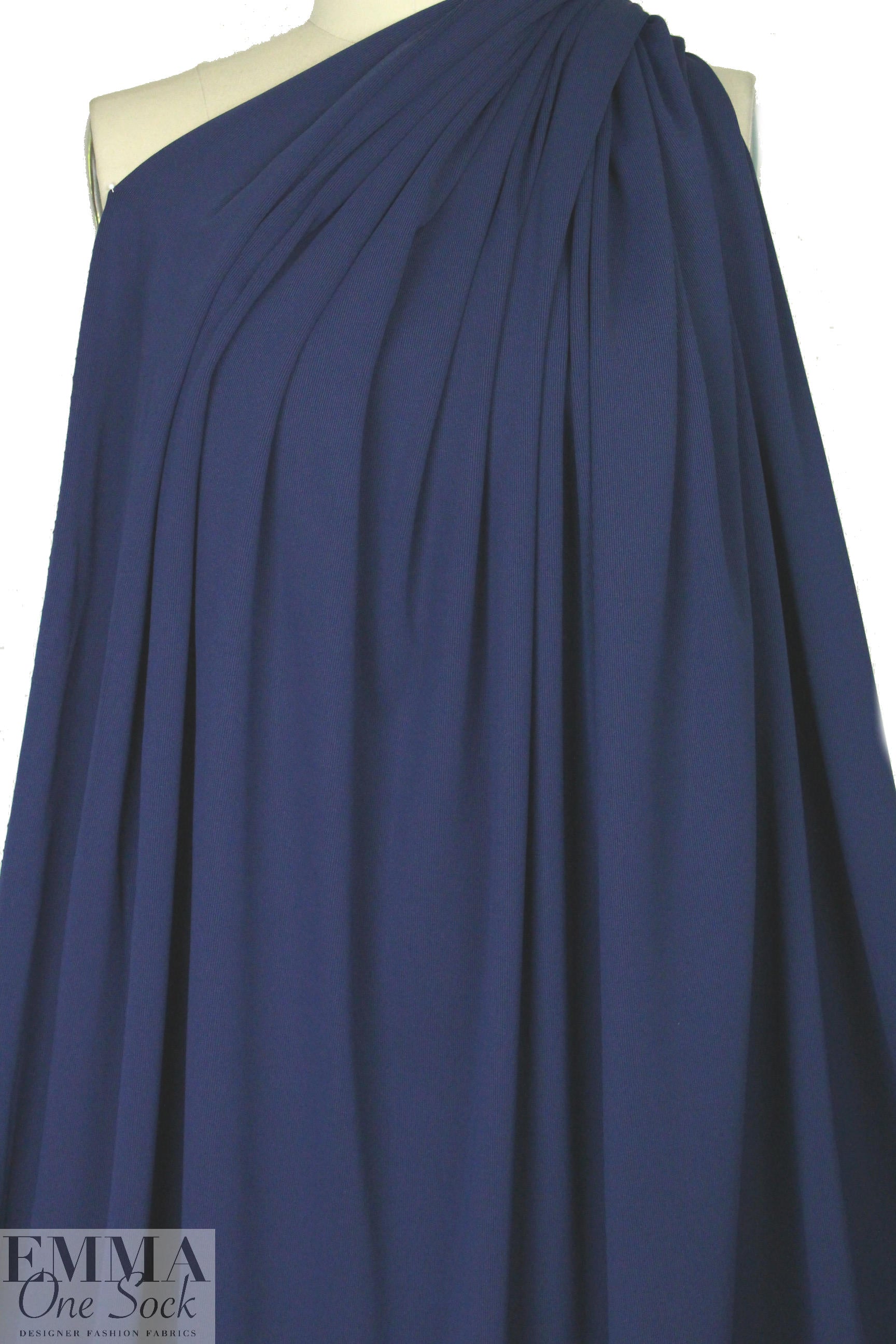famous designer modal interlock rib knit - navy 1.5 yds