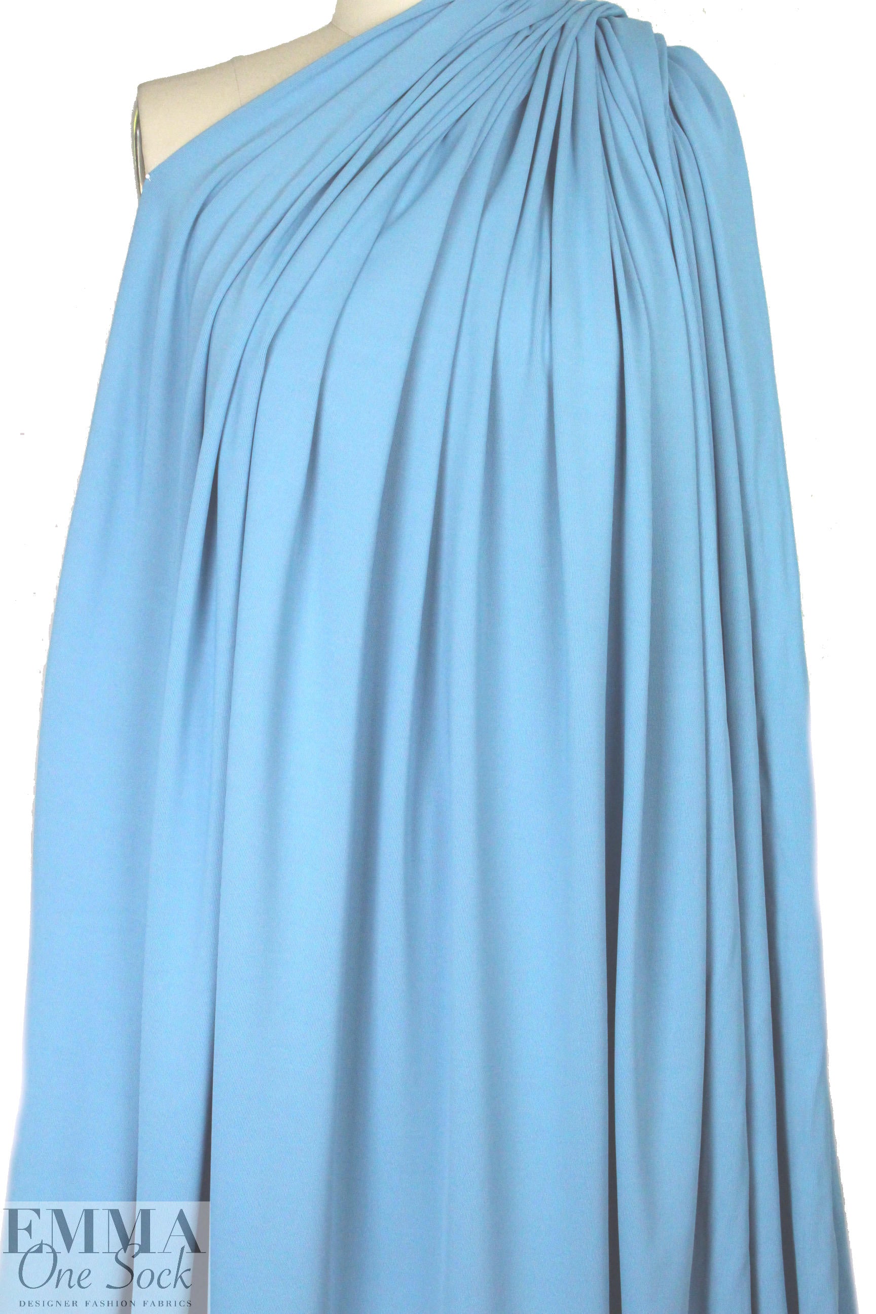 famous designer modal interlock rib knit - sky