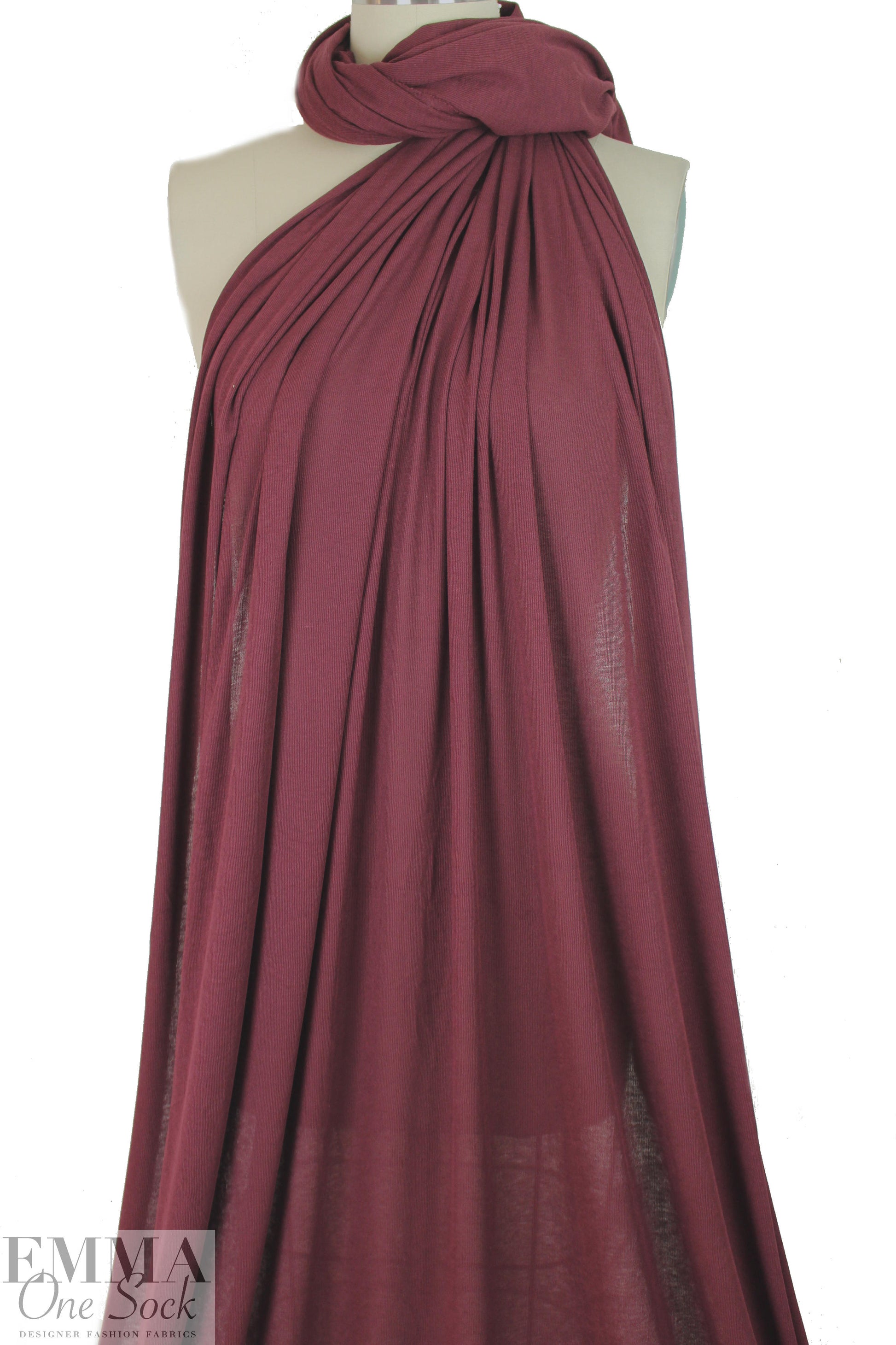 Rag & B0ne featherweight rib knit - burgundy 1.5 yds