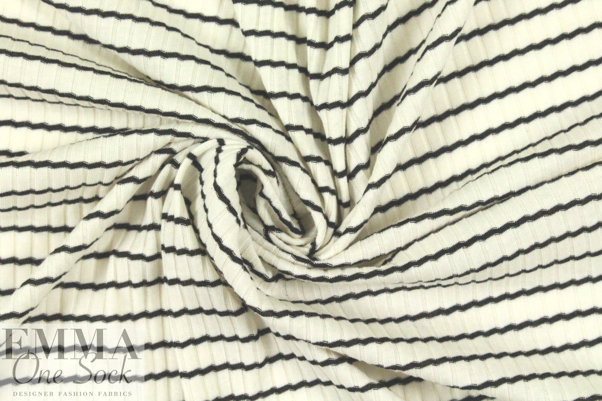CA designer 6x2 rib stripe cotton knit - black/natural