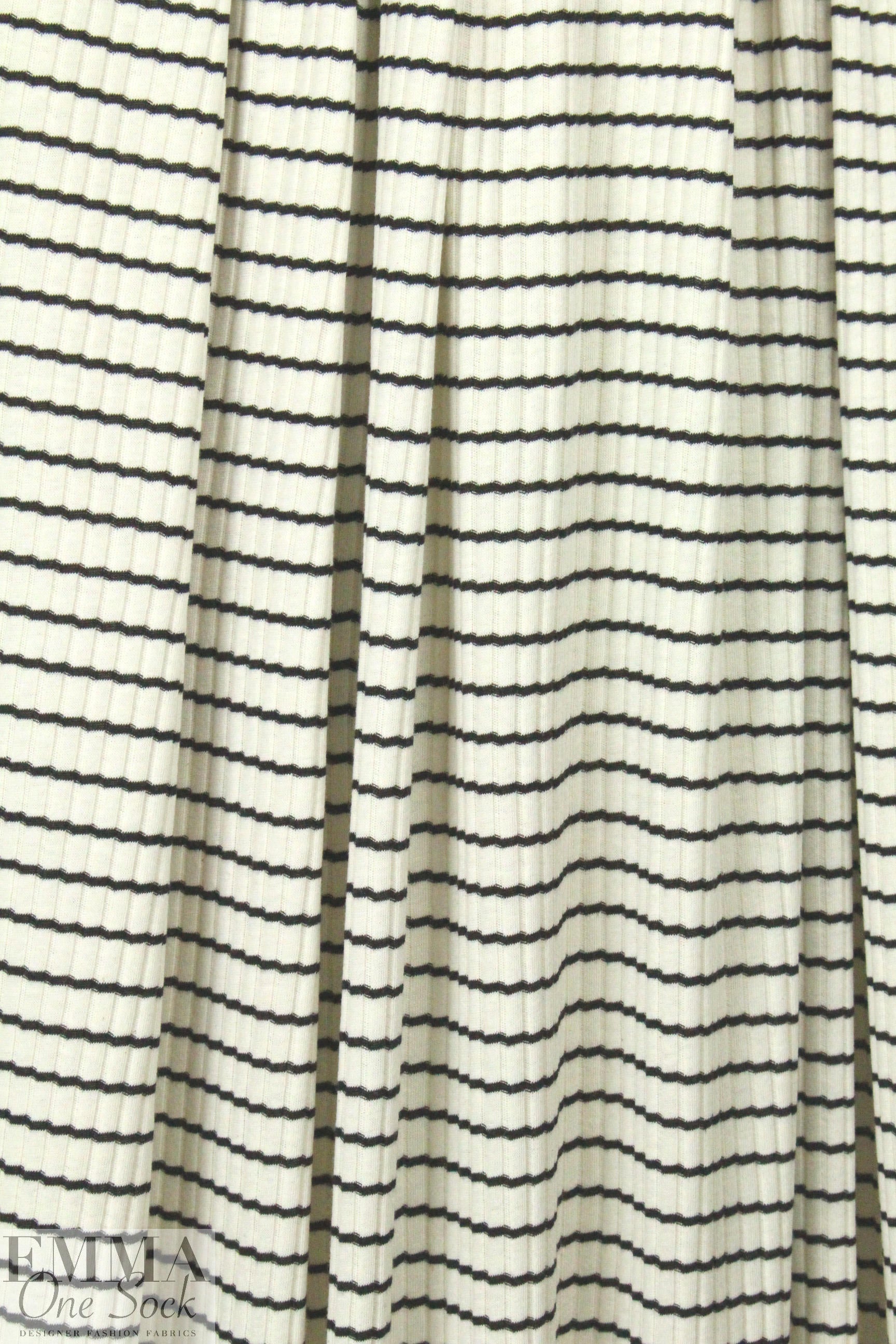 CA designer 6x2 rib stripe cotton knit - black/natural