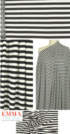 variable 3x2 rib stripe rayon/span knit - black/white 2 yd