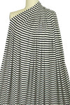 variable 3x2 rib stripe rayon/span knit - black/white 1.75 yds