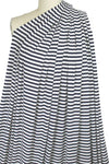 variable 3x2 rib stripe rayon/span knit - navy/white