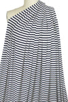 variable 3x2 rib stripe rayon/span knit - navy/white 1.5 yd