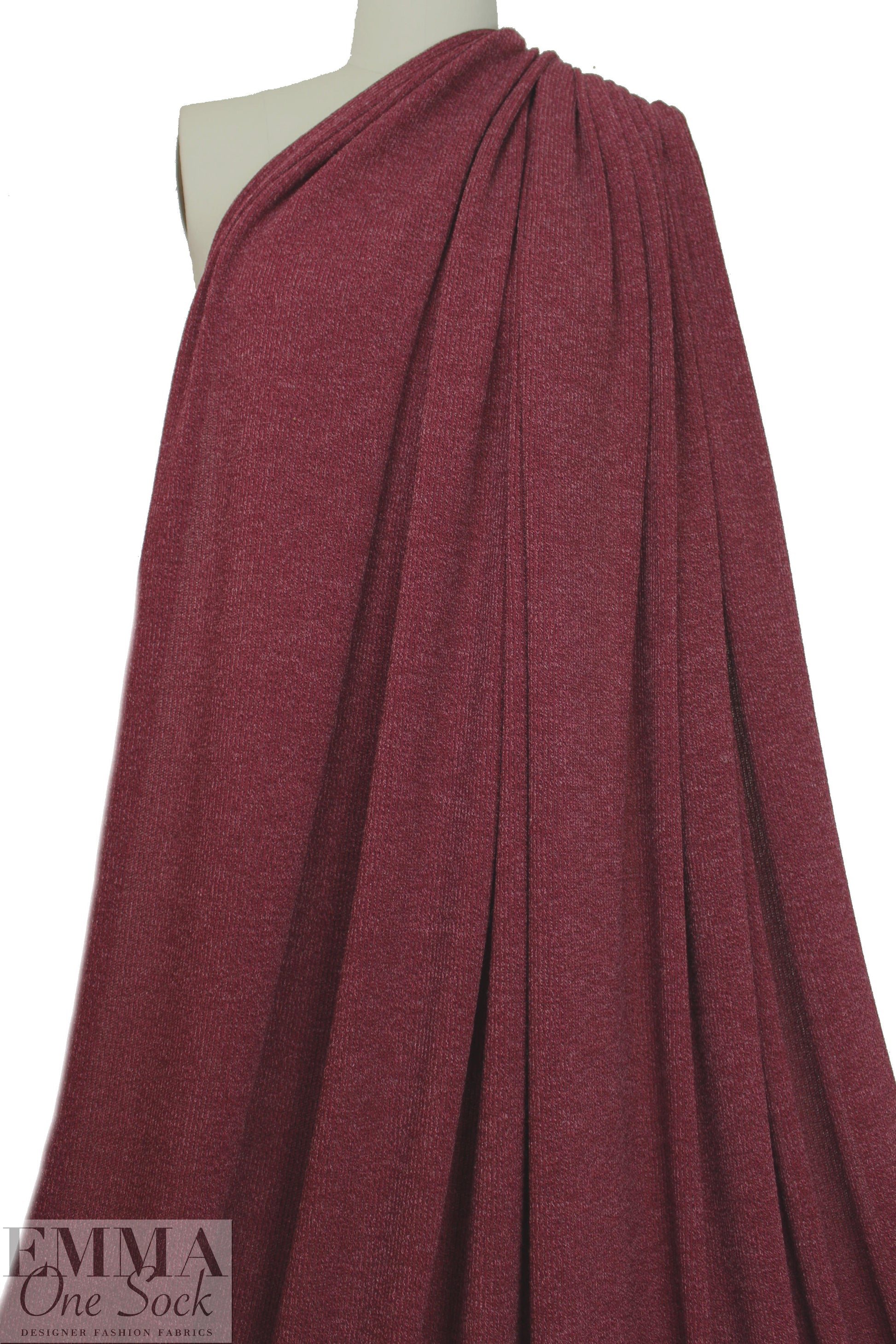 tweedy ribbed sweater knit - bordeaux .875 yds