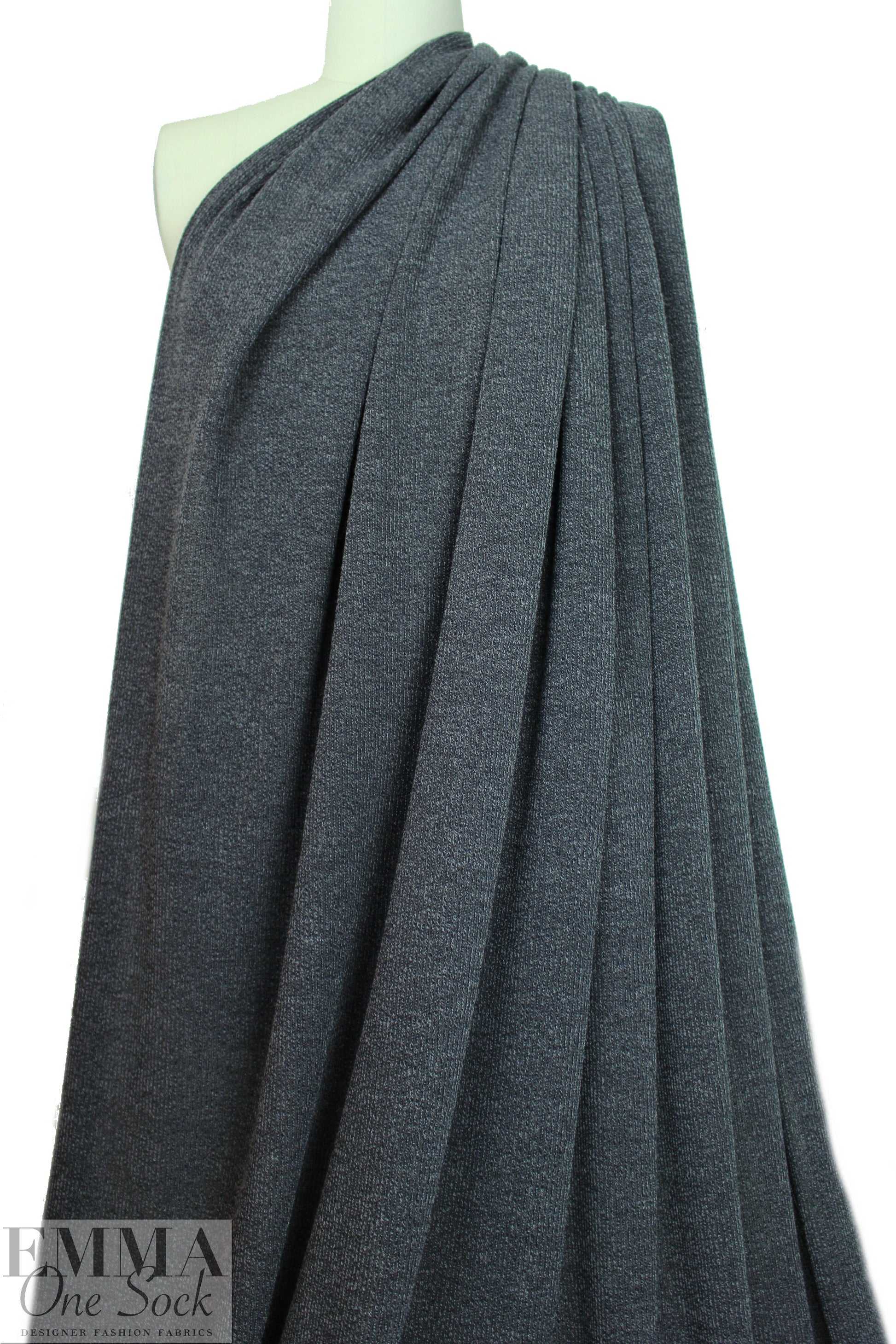 tweedy ribbed sweater knit - graphite 1.875 yd