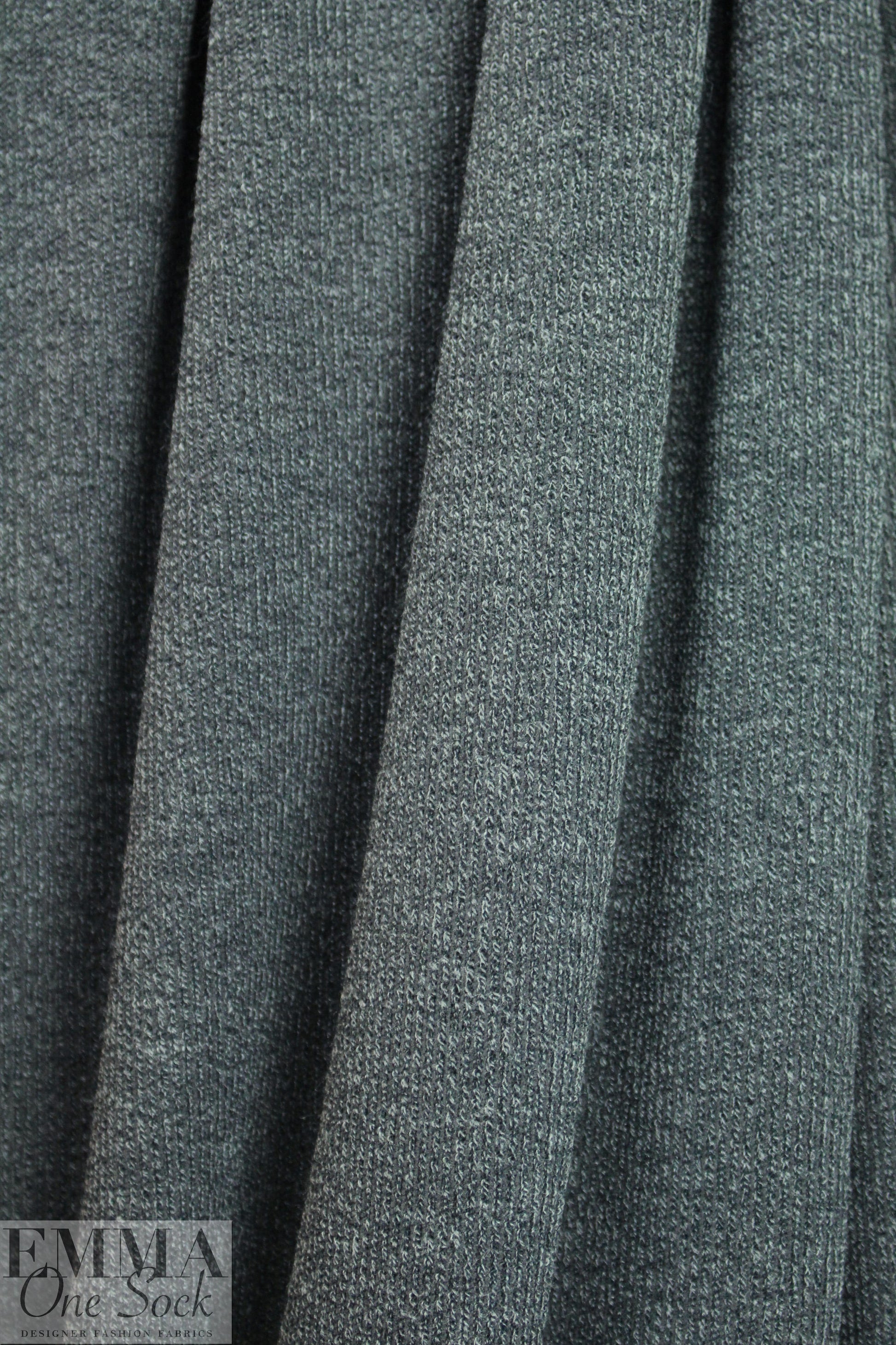 tweedy ribbed sweater knit - graphite 1.75 yd