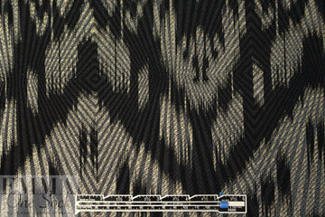 'Rio' black/gold metallic textured over-printed knit