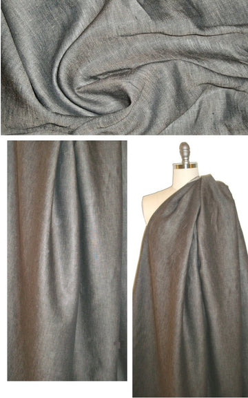 cross-dye medium weight linen - charcoal/bark 1 yard