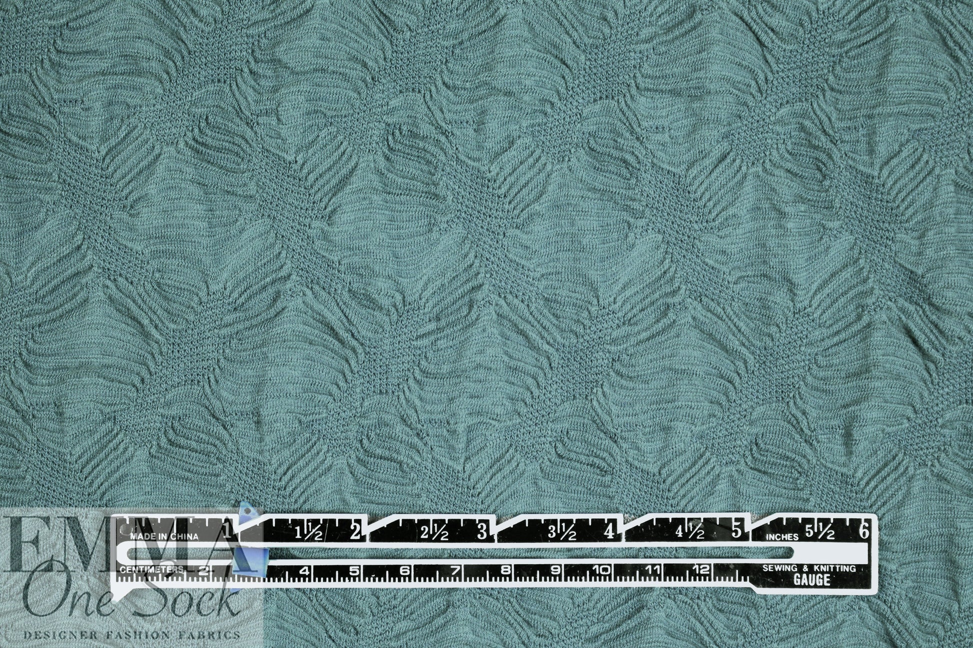 Italian rouche-textured cloque' knit - sea mist