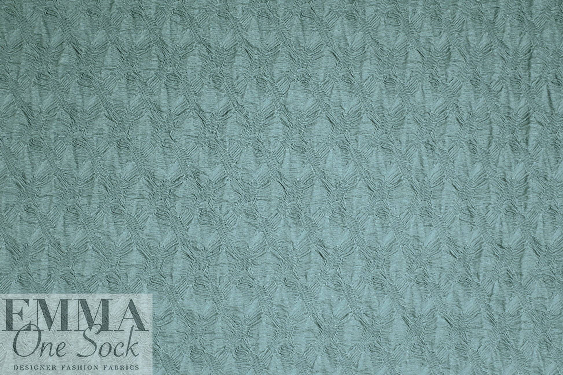 Italian rouche-textured cloque' knit - sea mist