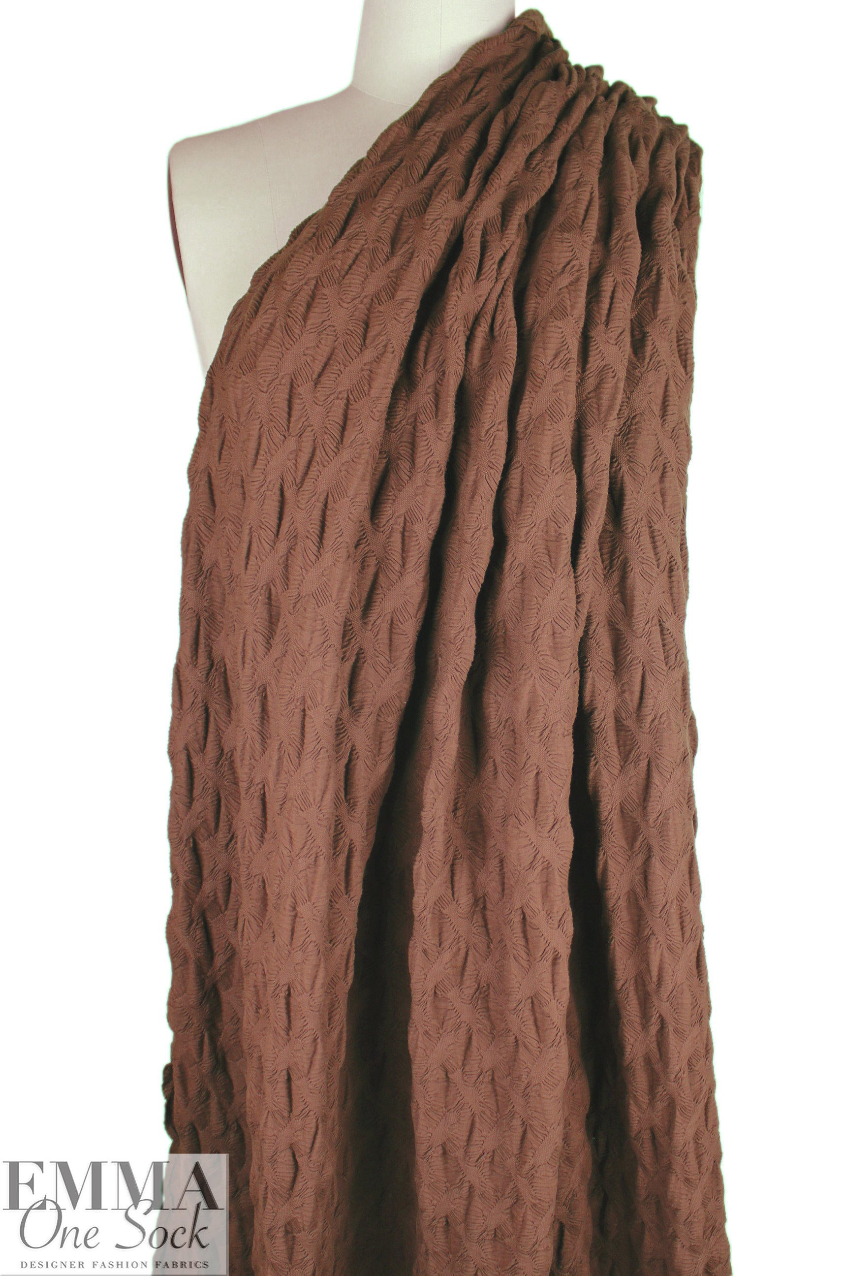 Italian rouche-textured cloque' knit - redwood 2.25 yd
