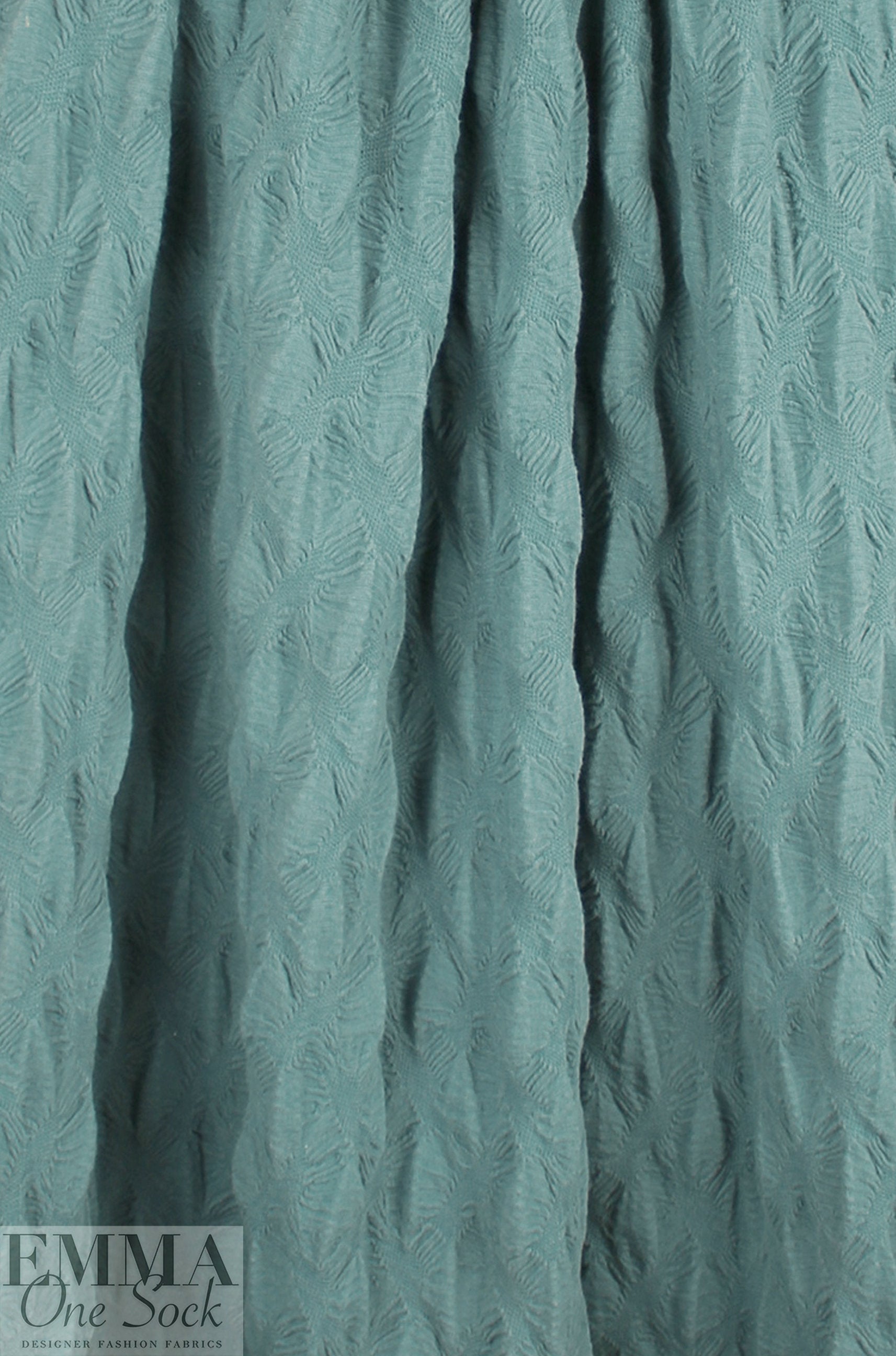 Italian rouche-textured cloque' knit - sea mist
