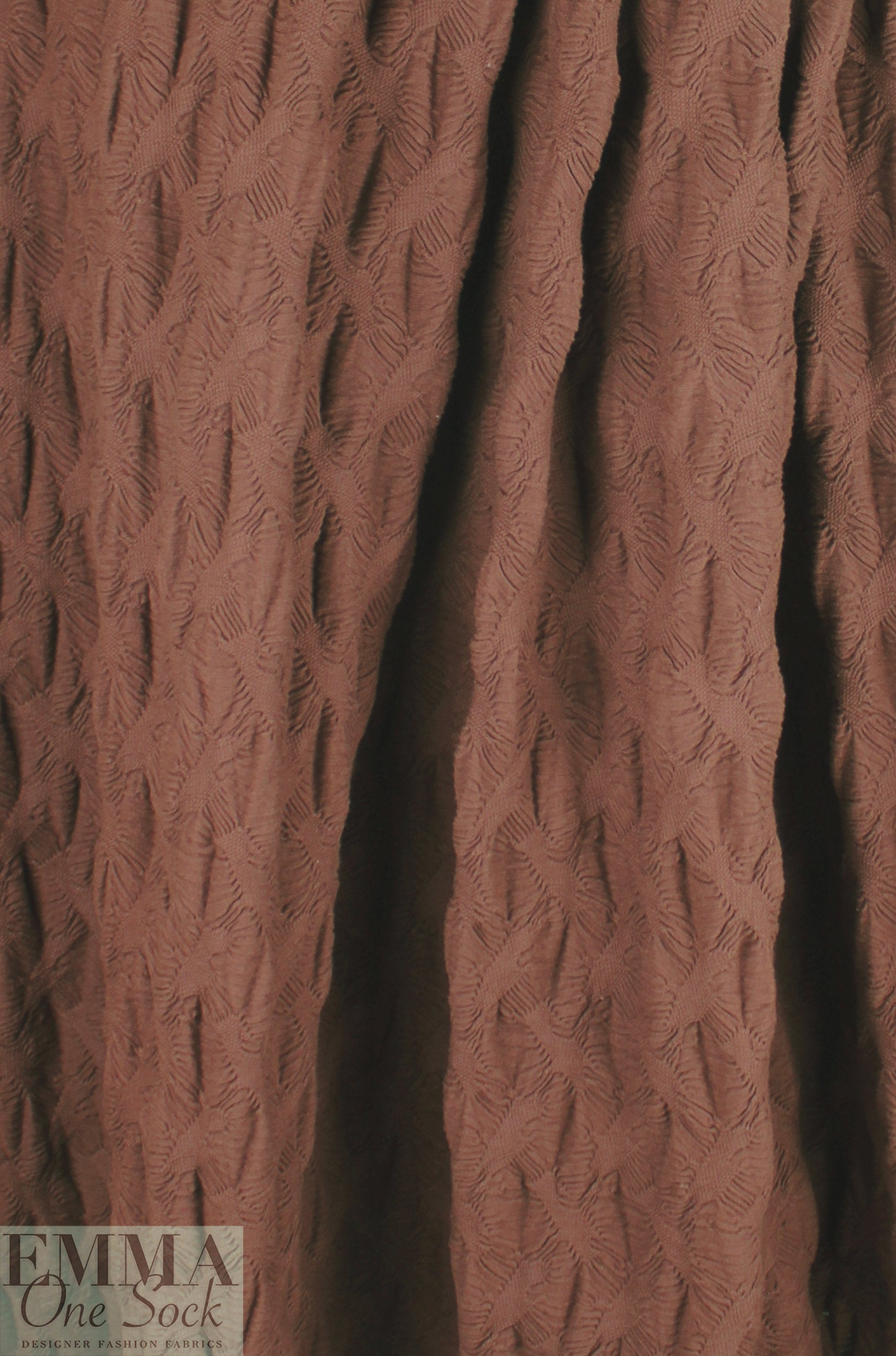 Italian rouche-textured cloque' knit - redwood 2.25 yd