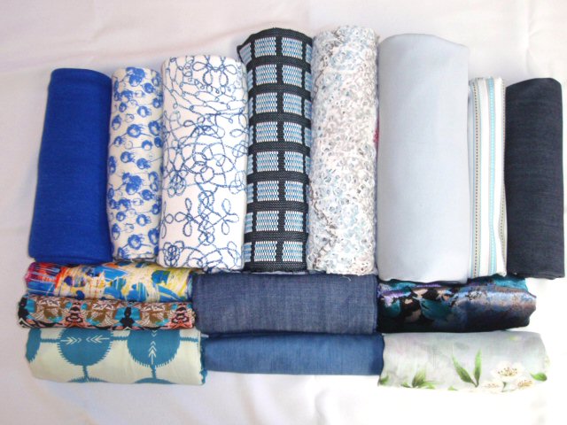 bundle, royal/smokey blue, 15 small cuts, 7 lbs