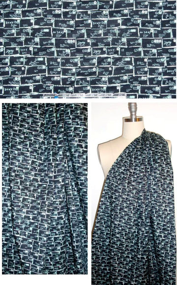 DKNY 'wish you were here' cotton/lycra woven 2.25 yd