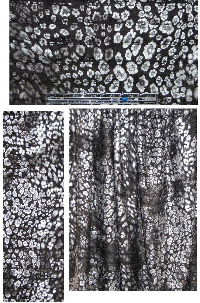 mirage ruffle knit - black with silver cheetah print