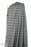 CA designer 2-ply novelty ruffle knit - gray/black 1.375 yd
