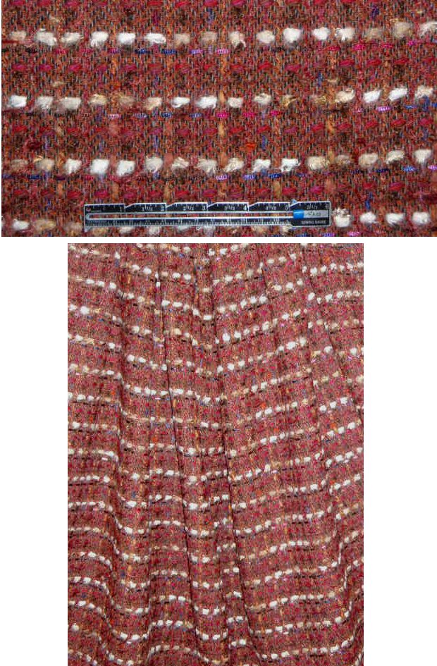 Italian boucle' tweed - rust/cranberry 1.125 yds