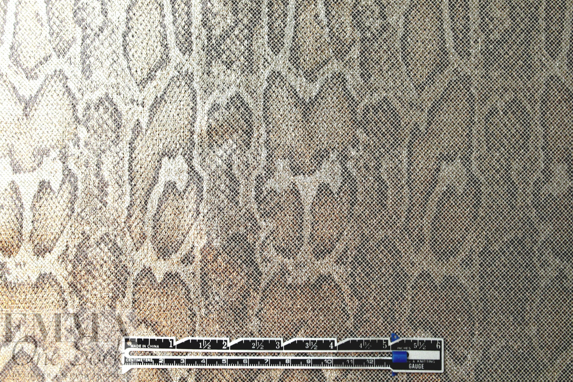 recycled rayon/linen python metallic stretch woven .75 yds