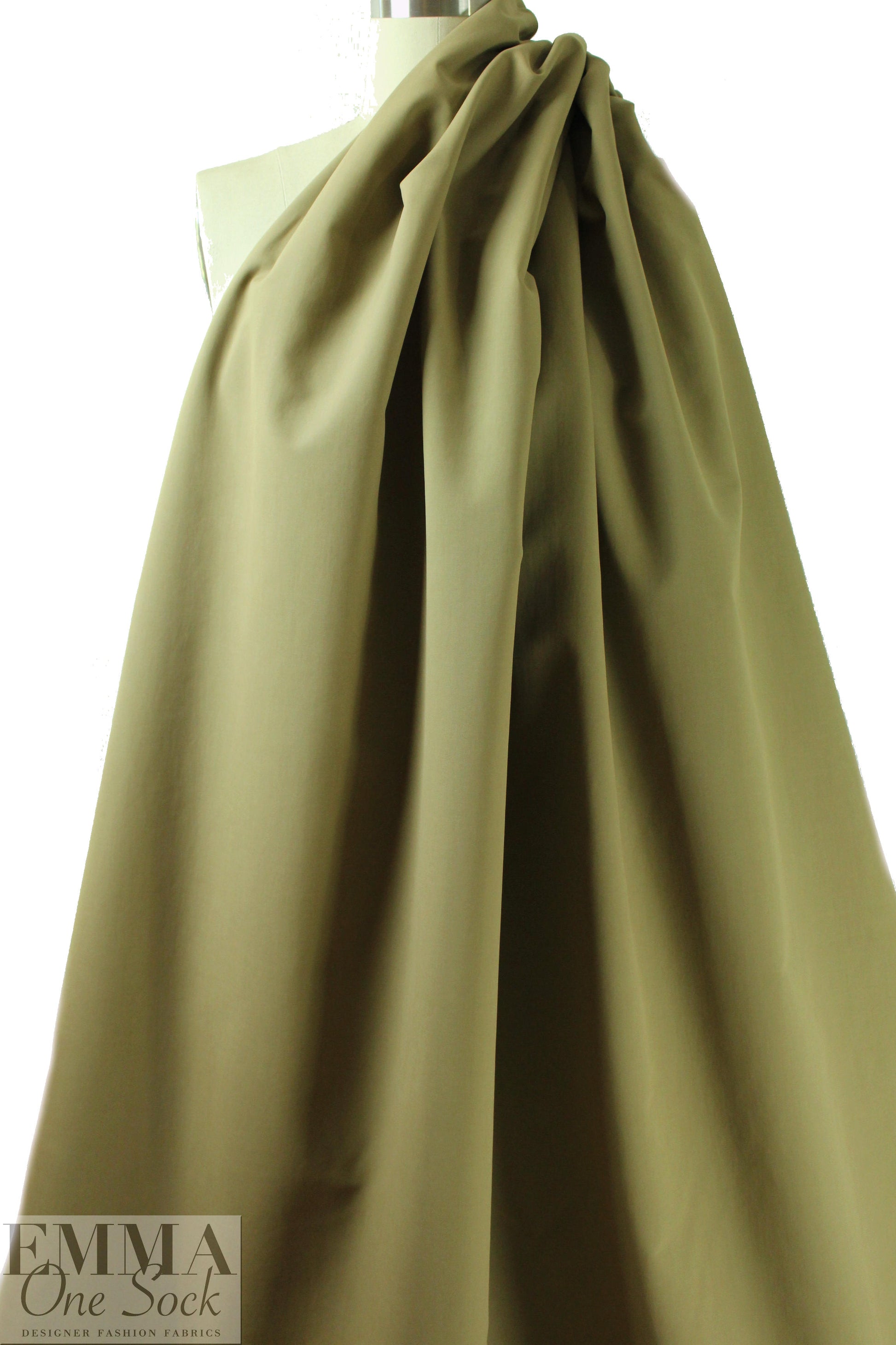 Italian brushed cotton 'safari' jacket woven - khaki green 1.5 yds