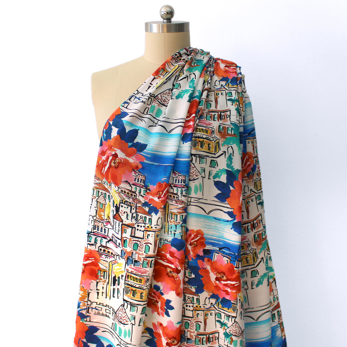 viscose satin, dressweight woven 'cinque terre'
