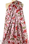 NY designer lilac/loden floral cotton shirting 2 yd