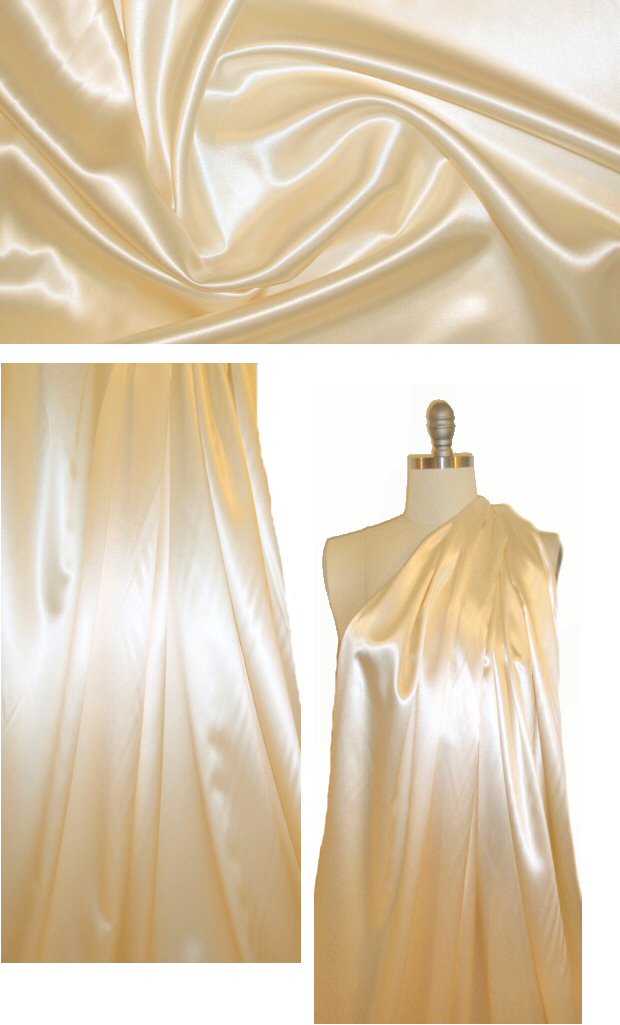 NY designer viscose/poly satin - butter