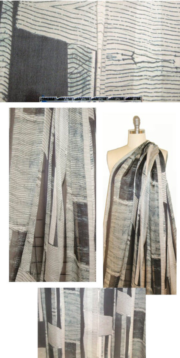 Italian 'urban edge' abstract satin face chiffon 2 yds