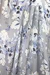 Ji11 Stuart 'flowery blues' silk satin face chiffon
