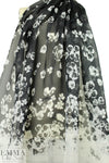 Carmen Marc Va1vo pansy border silk satin face organza