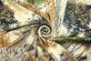 Italian viscose satin finish 'Arbor Day' panel woven