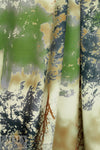 Italian viscose satin finish 'Arbor Day' panel woven