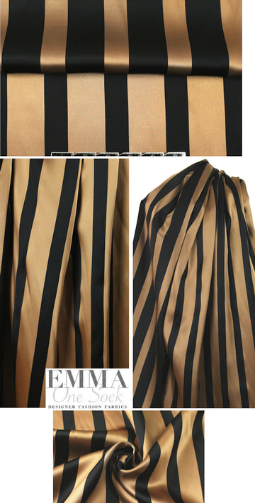 3.1 Phi11ip Lim heavy satin stripe - bronze/black 1.5 yd