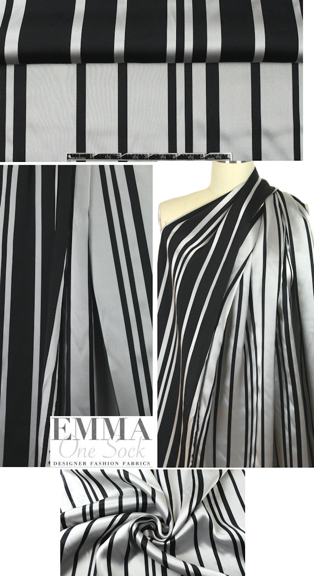 3.1 Phi11ip Lim heavy satin stripe - silver/black