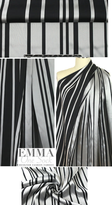 3.1 Phi11ip Lim heavy satin stripe - silver/black