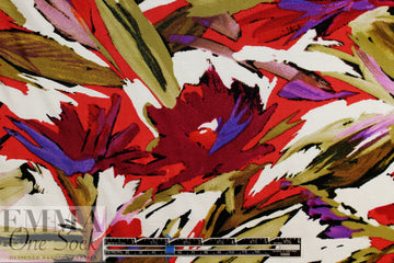 abstracted flowers viscose satin twill woven 1.5 yds
