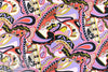 Italian Pucci-esque 'paisley theater' satin viscose woven 1.125 yds