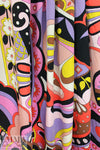 Italian Pucci-esque 'paisley theater' satin viscose woven 1.125 yds